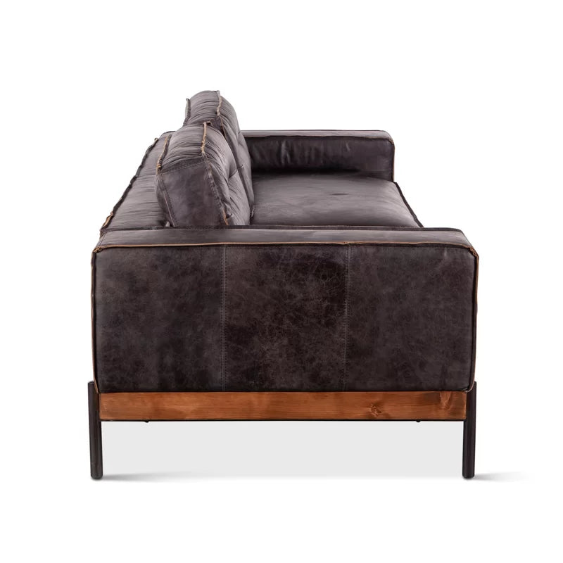 Metal & Synthetic Leather Arm Sofa Brown - Furnishiaa -  -